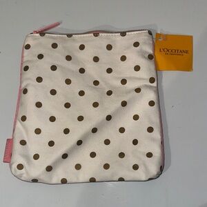 L’Occitane Polka Dot Makeup Bag NWT